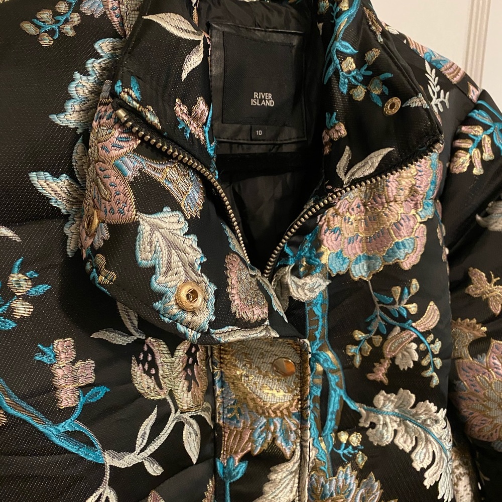 Metallic Embroidered Bomber Jacket